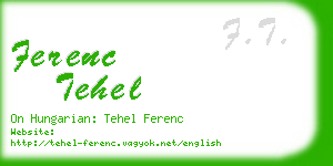 ferenc tehel business card